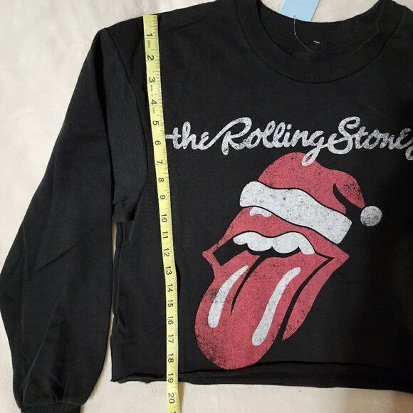 New the Rolling Stones Christmas Santa Hat Cropped fleece inside Sweatshirt - Picture 10 of 10